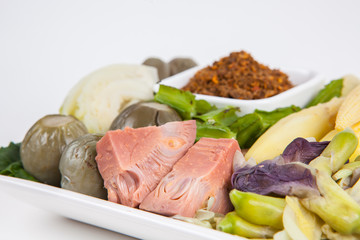 The vegetables were boiled