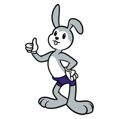 Cartoon Bunny Rabbit Mascot Vector Illustration