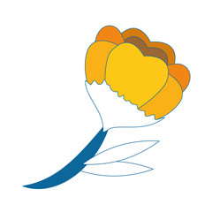 Beautiful ornamental flowers icon vector illustration graphic design