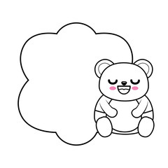 Cute bear kawaii cartoon icon vector illustration graphic design