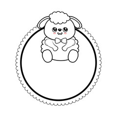 Sheep kawaii cartoon icon vector illustration graphic design