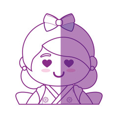 Obraz na płótnie Canvas Cute japanese girl cartoon icon vector illustration graphic design