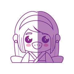 Cute japanese girl cartoon icon vector illustration graphic design
