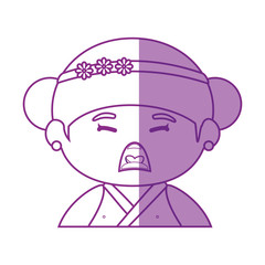 Cute japanese girl cartoon icon vector illustration graphic design