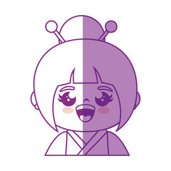 Cute japanese girl cartoon icon vector illustration graphic design