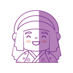 Cute japanese girl cartoon icon vector illustration graphic design