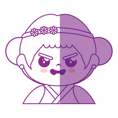Cute japanese girl cartoon icon vector illustration graphic design