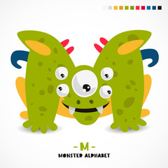 Monster alphabet. Letter M.