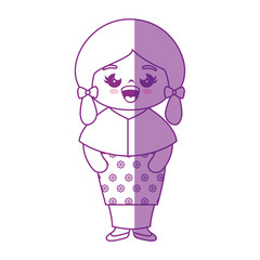 Cute japanese girl cartoon icon vector illustration graphic design