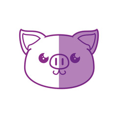 Pig kawaii cartoon icon vector illustration graphic design