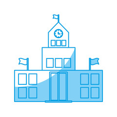 school building icon over white background vector illustration