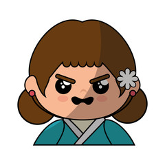 Cute japanese girl cartoon icon vector illustration graphic design