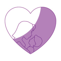 Mom with baby silhouette icon vector illustration graphic design