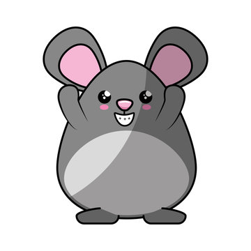 Little mouse kawaii cartoon icon vector illustration graphic design