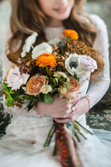 nice bride with flowers