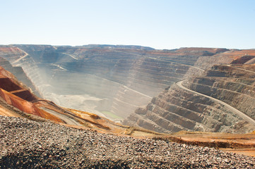 Aerial view open cut Gold Mine Australia