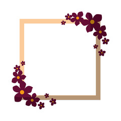 Frame with flowers icon vector illustration graphic design