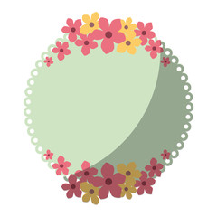 Round frame with flowers icon vector illustration graphic design