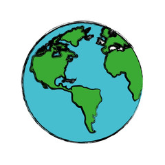 Obraz premium earth planet icon over white background vector illustration