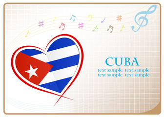 heart logo made from the flag of Cuba