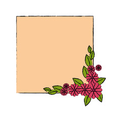 Frame with flowers icon vector illustration graphic design