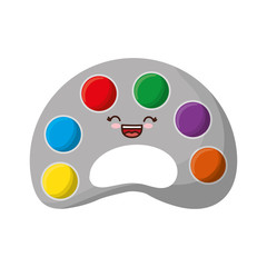 kawaii paint palette icon over white background vector illustration