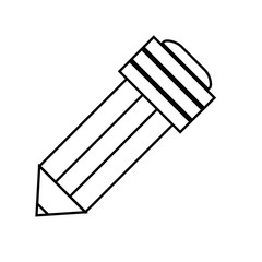 pencil utensil icon over white background vector illustration