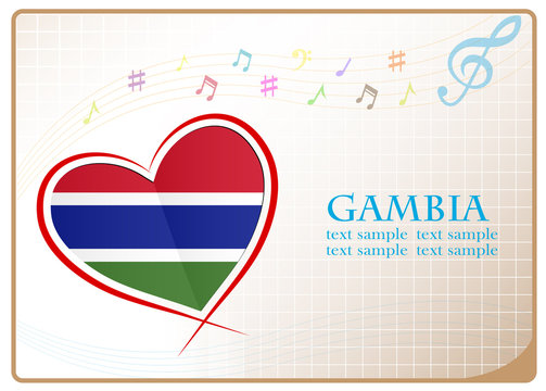 heart logo made from the flag of Gambia