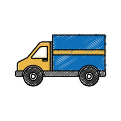 Cargo truck icon over white background vector illustration