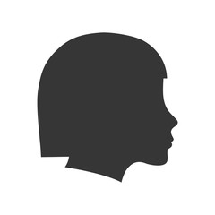 womans face profile icon over white background vector illustration