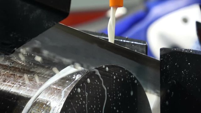 Metalworking equipment, bandsaw machine, closeup metal processing