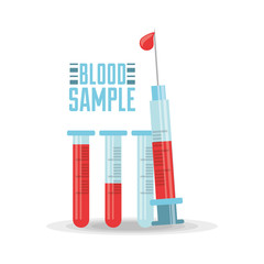medical blood analysis with syringe vector illustration