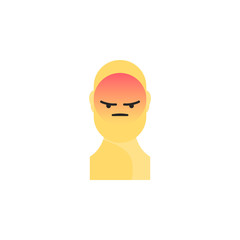 Angry yellow smiley. Like social icon. Button for expressing social emoji. Flat vector illustration EPS 10