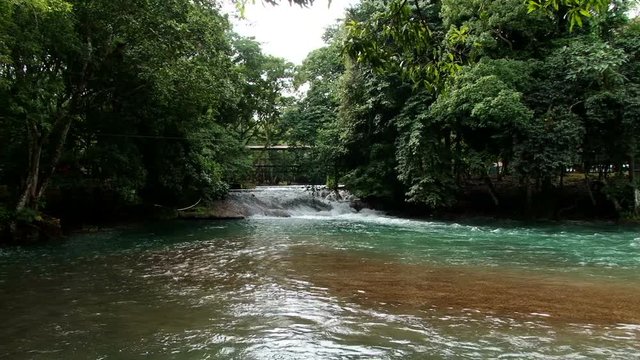 Static shot of White river nearby Pulhapanzak waterfall in Honduras