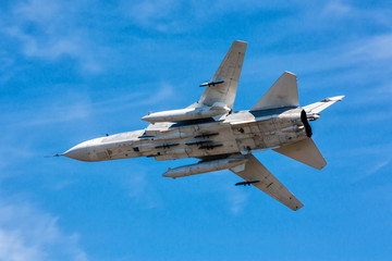 Figther plane in a blue sky