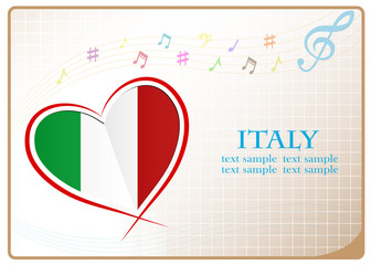 heart logo made from the flag of Italy