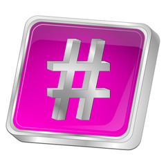 Hashtag Button - 3D illustration