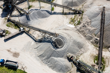 aerial view of the sand and stone processing plant