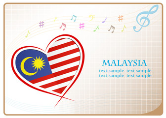 Obraz premium heart logo made from the flag of Malaysia
