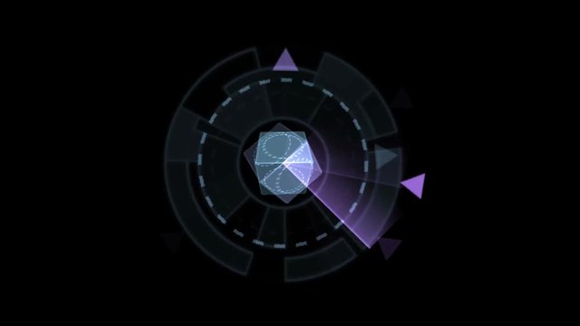 4k rotation tech GPS background,software panel & geometry.