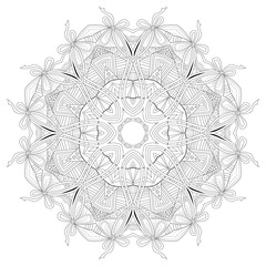 Fototapeta premium Hand drawn zentangle circular ornament for coloring page.