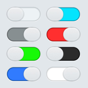 Toggle switch buttons. Colored set