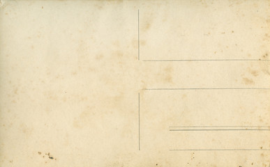 Vintage blank postcard. Old background with copy space