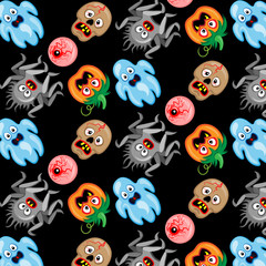 Fototapeta premium Halloween icons. Design elements for halloween party poster. Flat cartoon illustration. Objects isolated on a white background.