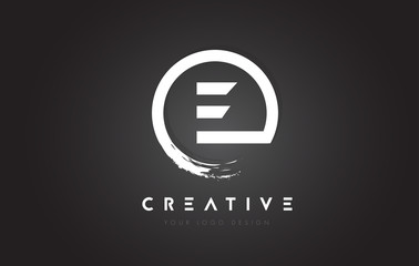 E Circular Letter Logo with Circle Brush Design and Black Background.