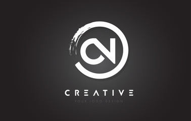 ON Circular Letter Logo with Circle Brush Design and Black Background.