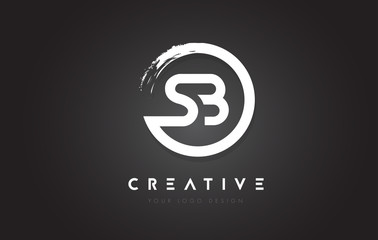SB Circular Letter Logo with Circle Brush Design and Black Background.