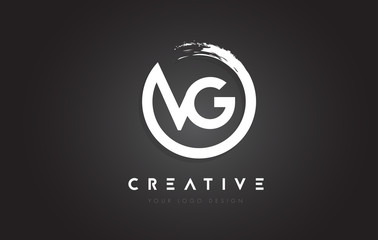 Fototapeta premium VG Circular Letter Logo with Circle Brush Design and Black Background.