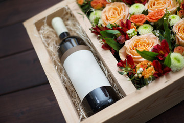 Beautiful and delicate flowers in gift boxes