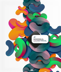 Abstract color geometric round shapes on white